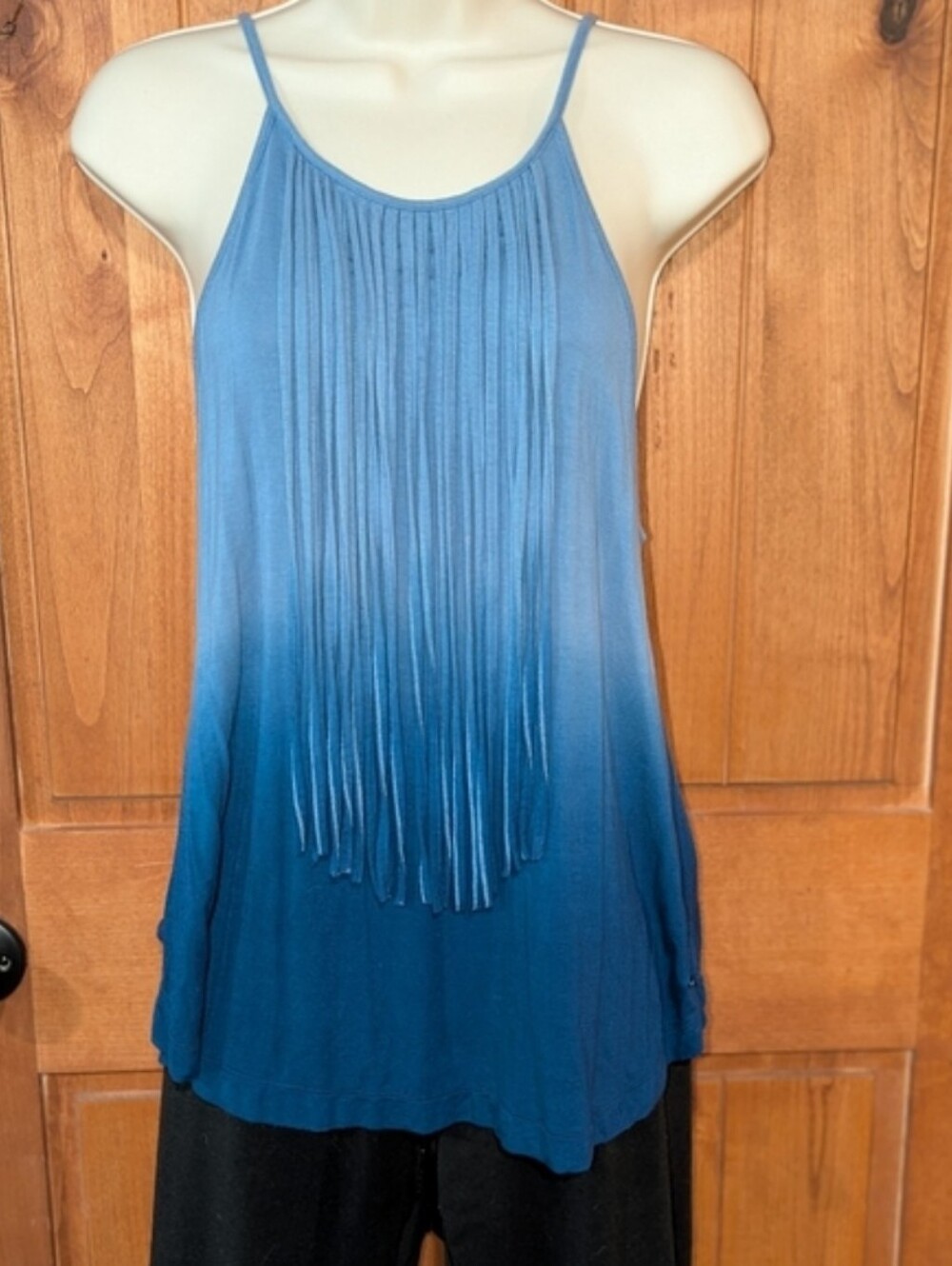 American Eagle Blue Ombre Fringe Women's Top